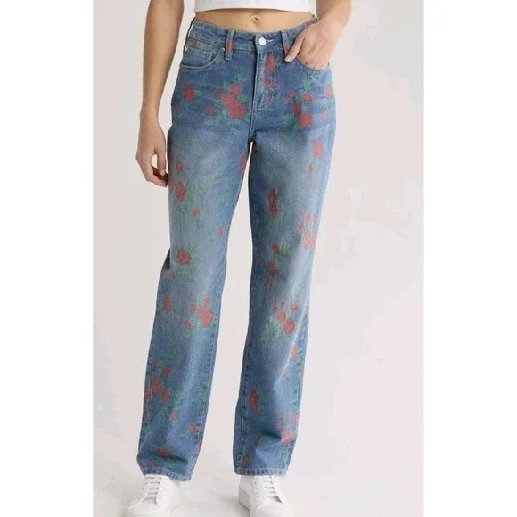 PTCL Floral Jacquard Straight Leg Jeans Size 28 NWT - Picture 2 of 9